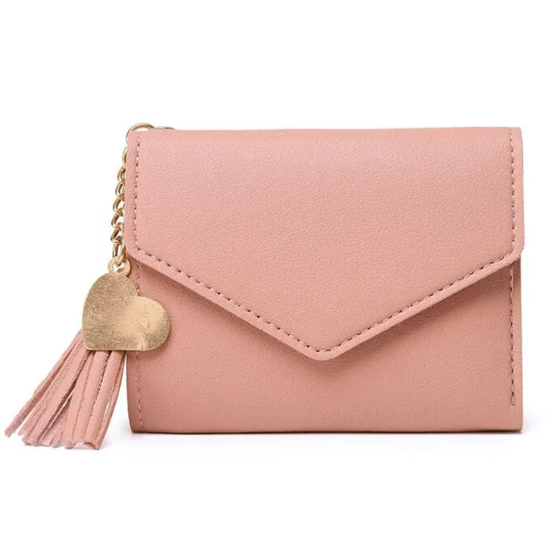 Lila | Mini portefeuille avec pendentif à pompon | Élégant et compact