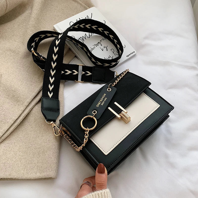 LuxeLena Sac à bandoulière de couleur contrastée