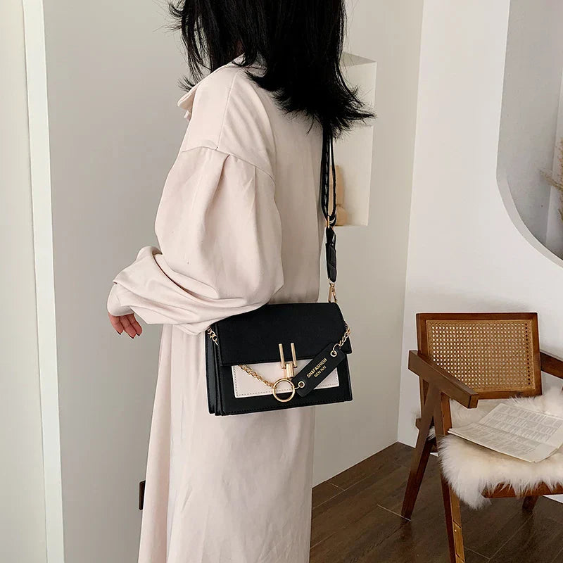 LuxeLena Sac à bandoulière de couleur contrastée