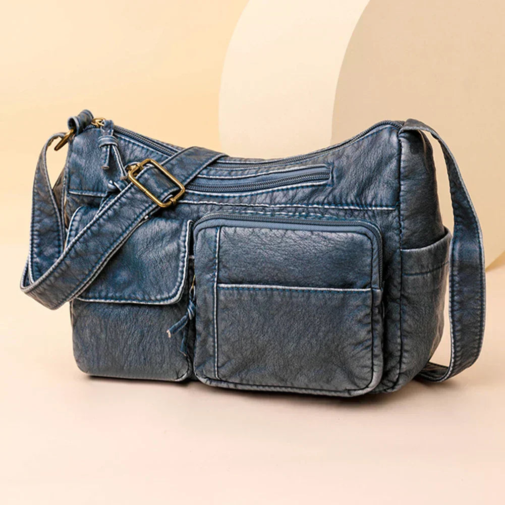 Lykke | Sac à bandoulière en cuir vintage à compartiments multiples