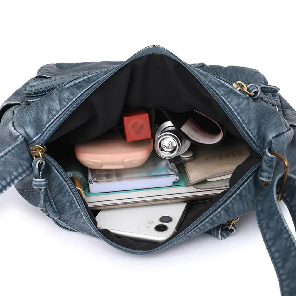 Lykke | Sac à bandoulière en cuir vintage à compartiments multiples