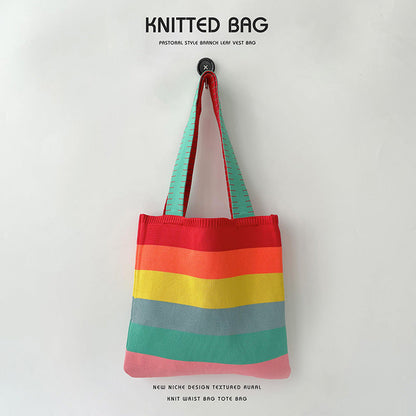Grand Knit Tote Bag - Stripes Colors
