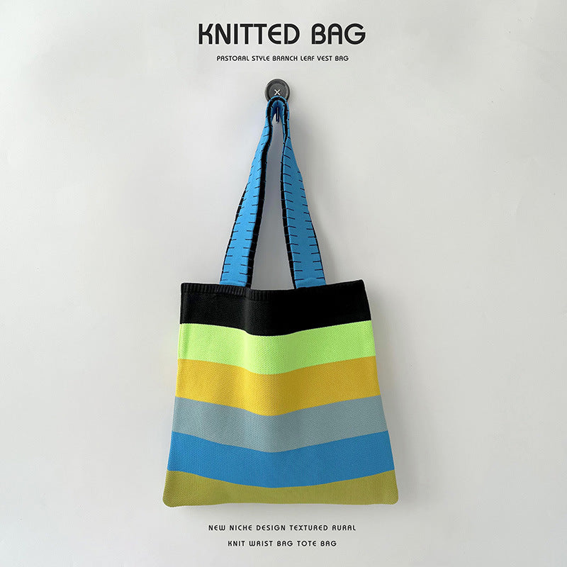 Grand Knit Tote Bag - Stripes Colors