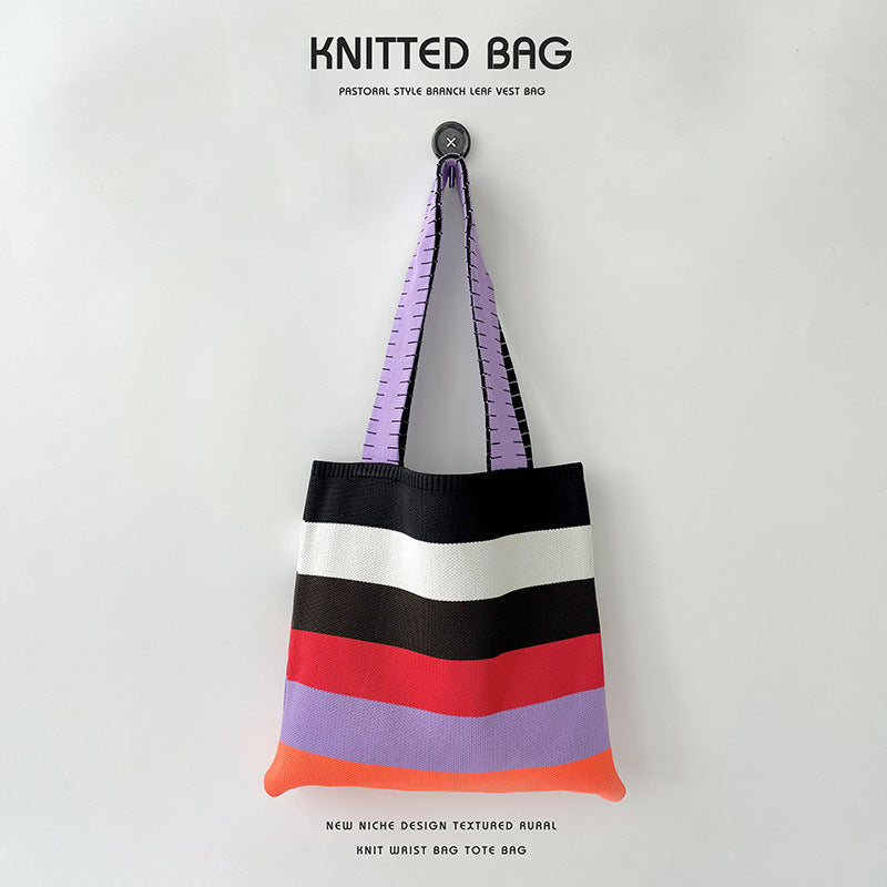 Grand Knit Tote Bag - Stripes Colors