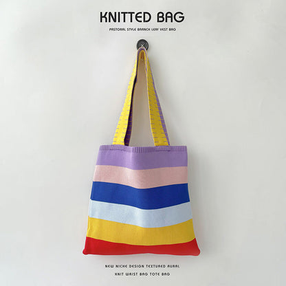 Grand Knit Tote Bag - Stripes Colors