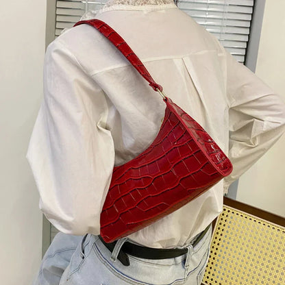 Tilly | Sac à bandoulière brillant avec motif en alligator
