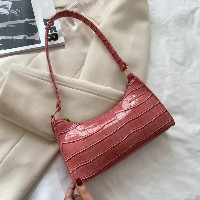 Tilly | Sac à bandoulière brillant avec motif en alligator
