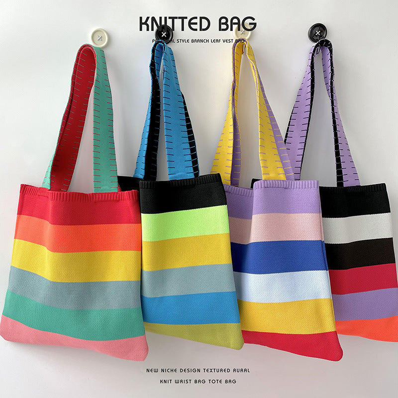 Grand Knit Tote Bag - Stripes Colors