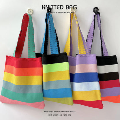 Grand Knit Tote Bag - Stripes Colors