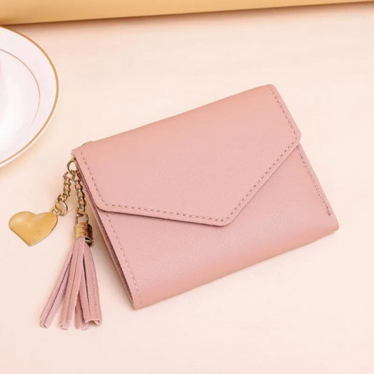 Lila | Mini portefeuille avec pendentif à pompon | Élégant et compact