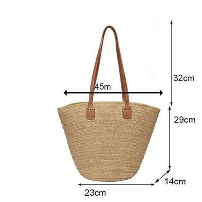 Fourre-tout de luxe en paille tressée