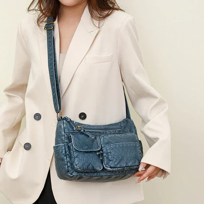 Lykke | Sac à bandoulière en cuir vintage à compartiments multiples