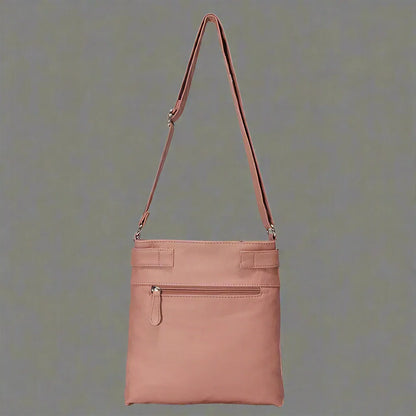 Zara | Sac à bandoulière en cuir souple à compartiments multiples.