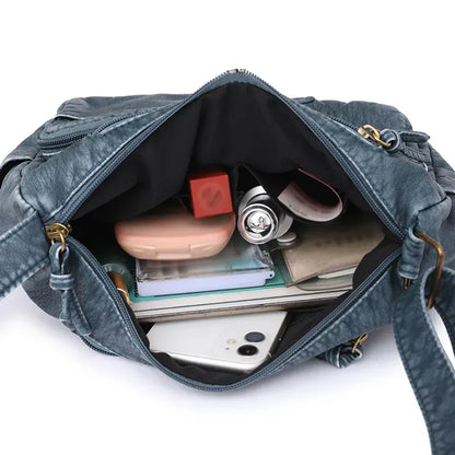Lykke | Sac à bandoulière en cuir vintage à compartiments multiples
