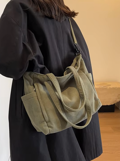 Tessa | Sac à bandoulière carré en velours côtelé