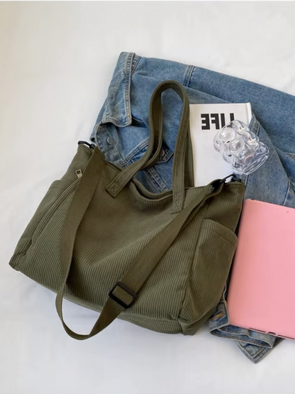 Tessa | Sac à bandoulière carré en velours côtelé