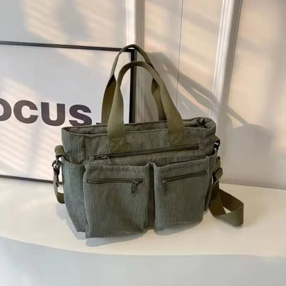 PEAK - Sac à bandoulière tendance en velours côtelé