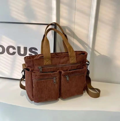 PEAK - Sac à bandoulière tendance en velours côtelé