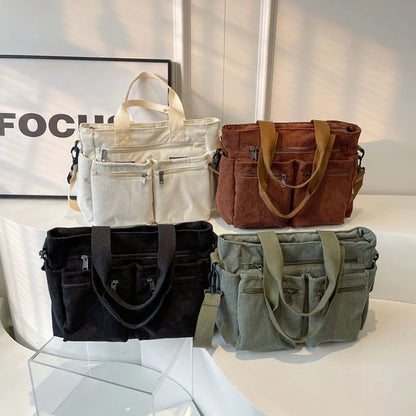 PEAK - Sac à bandoulière tendance en velours côtelé