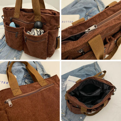 PEAK - Sac à bandoulière tendance en velours côtelé