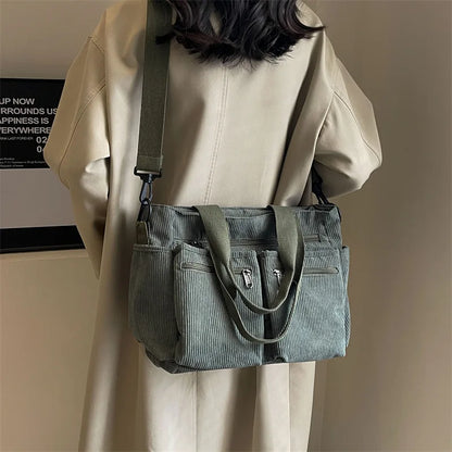 PEAK - Sac à bandoulière tendance en velours côtelé