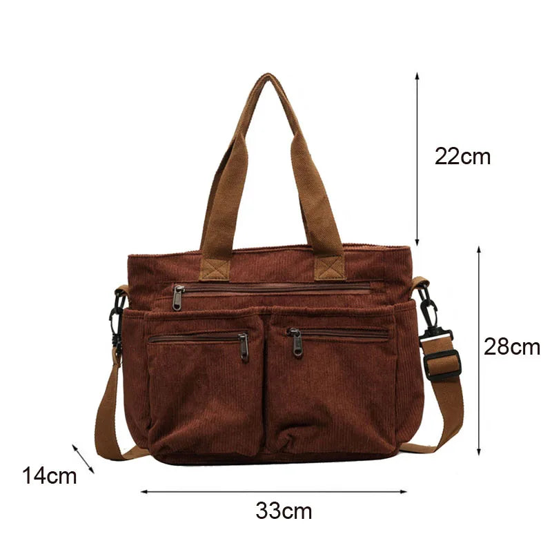 PEAK - Sac à bandoulière tendance en velours côtelé