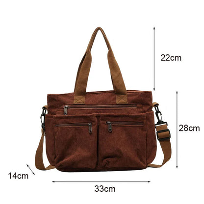 PEAK - Sac à bandoulière tendance en velours côtelé