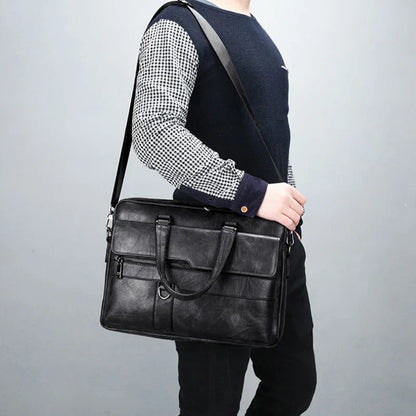 Elite Ease - Men's leather shoulder bag-Elly Rose